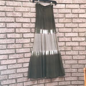 Promesa Olive Tie Dye Maxi Skirt Size Small